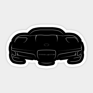 front/back Chevy C5 Corvette - stencil, white Sticker